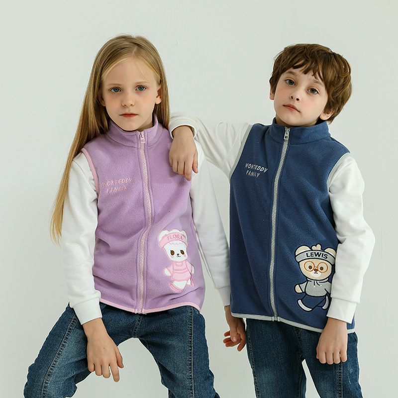 MAMDADKIDS - 搖粒絨保暖外套-小熊-粉色