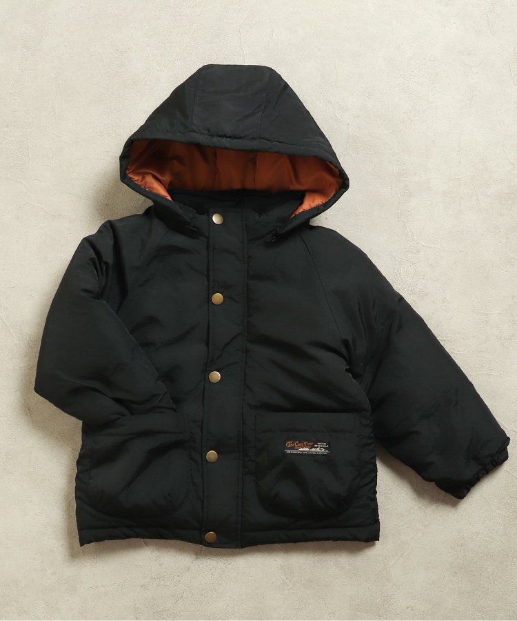 日本 BREEZE - 鋪棉保暖連帽外套-異色拼接-綠x藍