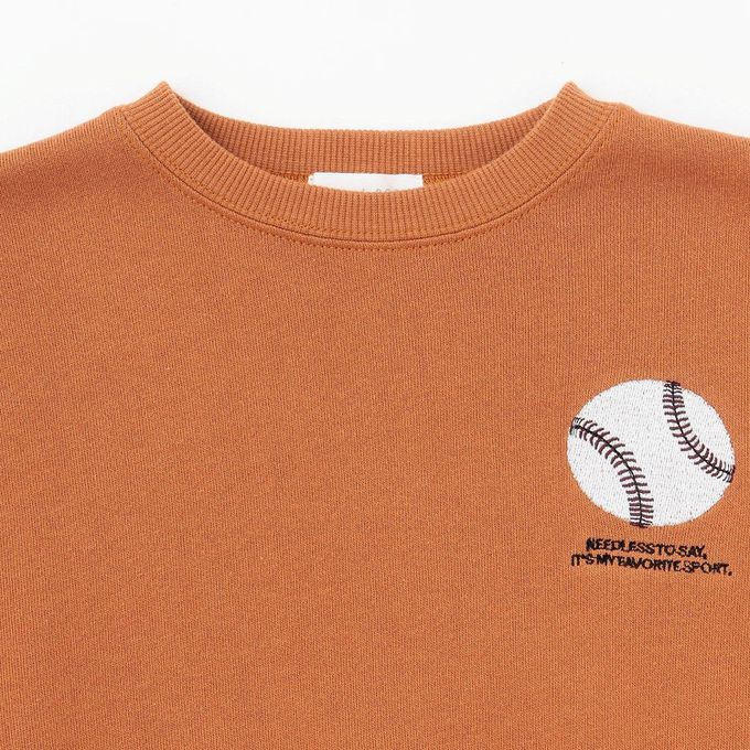 日本 b-ROOM - 100%棉 運動風印花縮口大學長袖上衣-足球-淺藍