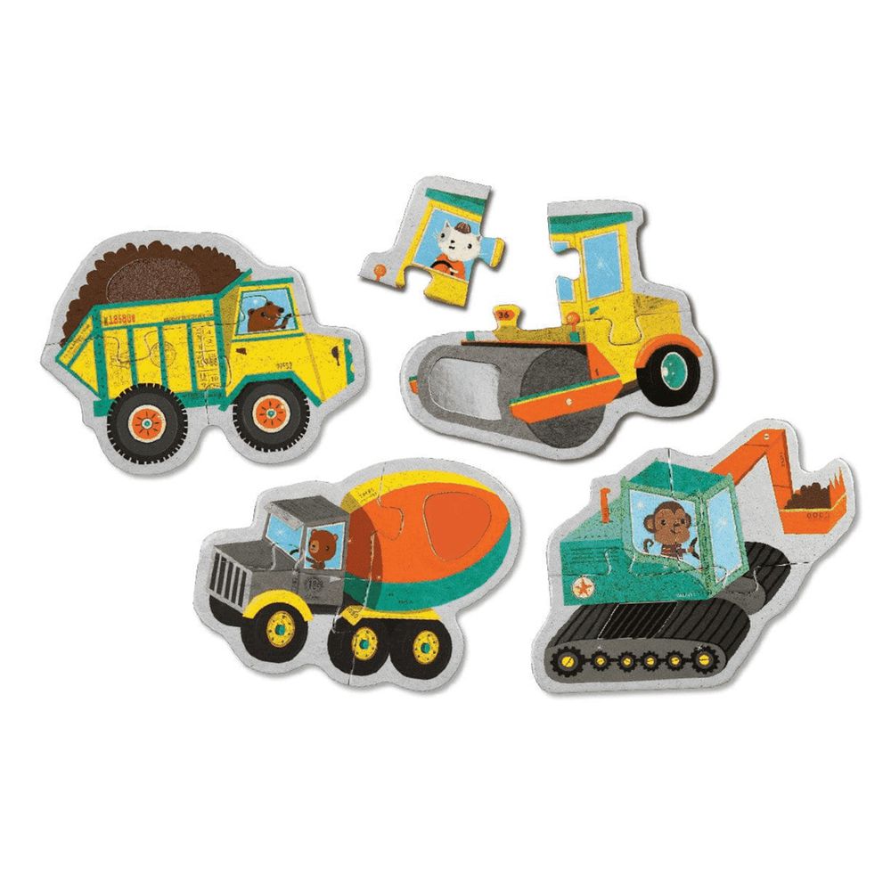 美國 mudpuppy - 觸感拼圖-建築工具-12片