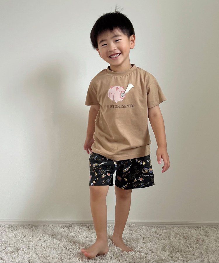 日本 BREEZE - 暑假來了立體印花短袖上衣-甲蟲-撞色袖黃