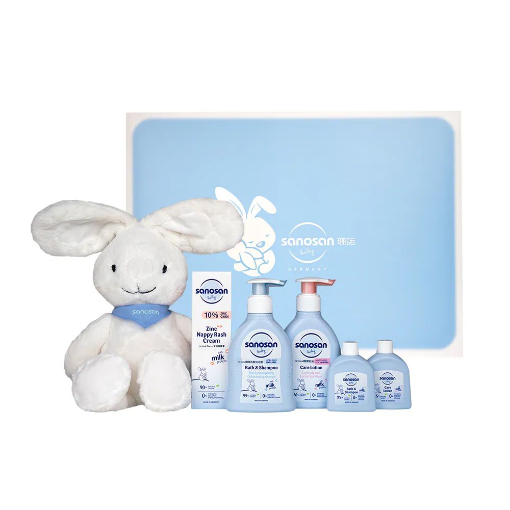 baby re:mind大耳兔潤膚保養彌月禮盒