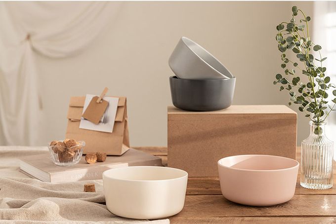 韓國 SSUEIM - Mariebel系列莫蘭迪陶瓷湯碗16cm (奶油白)