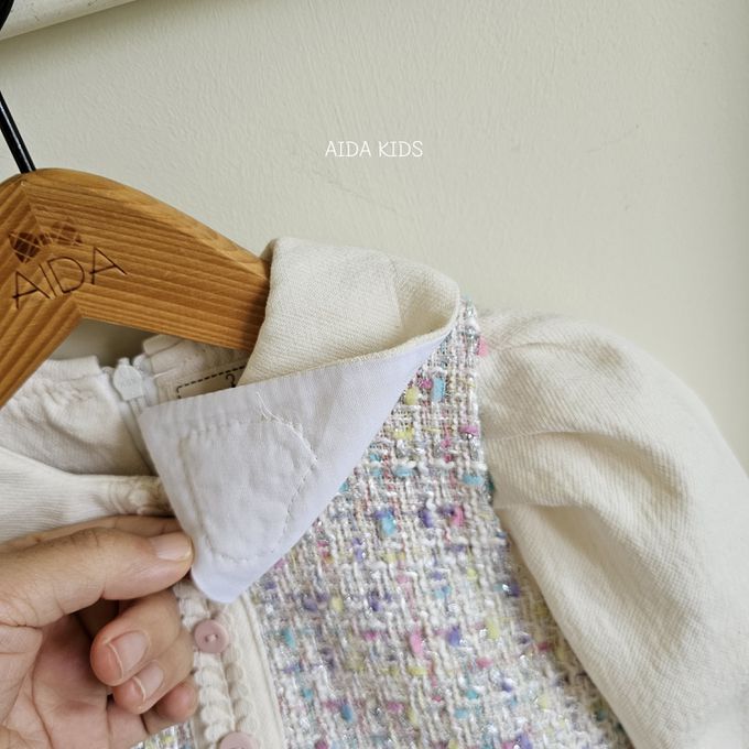 韓國 AIDA - 質感毛呢編織長袖連身洋裝-燕麥