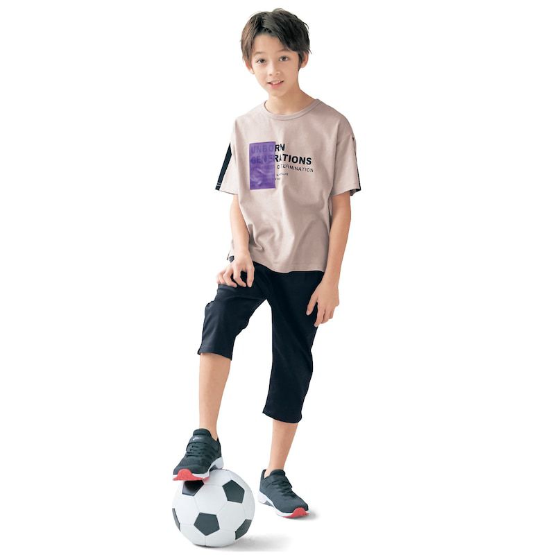 日本千趣會 - GITA 天竺棉短袖上衣-BAFF-紫x灰杏