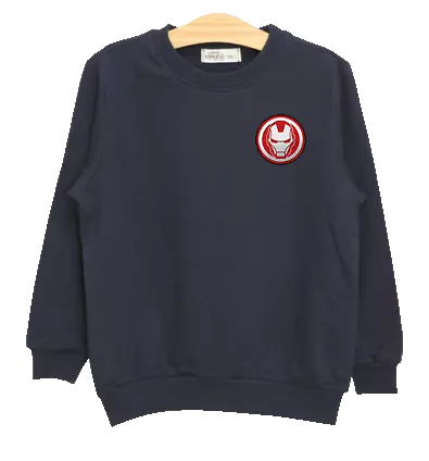 韓國 NYkids - 迪士尼純棉反光T-鋼鐵人徽章-白