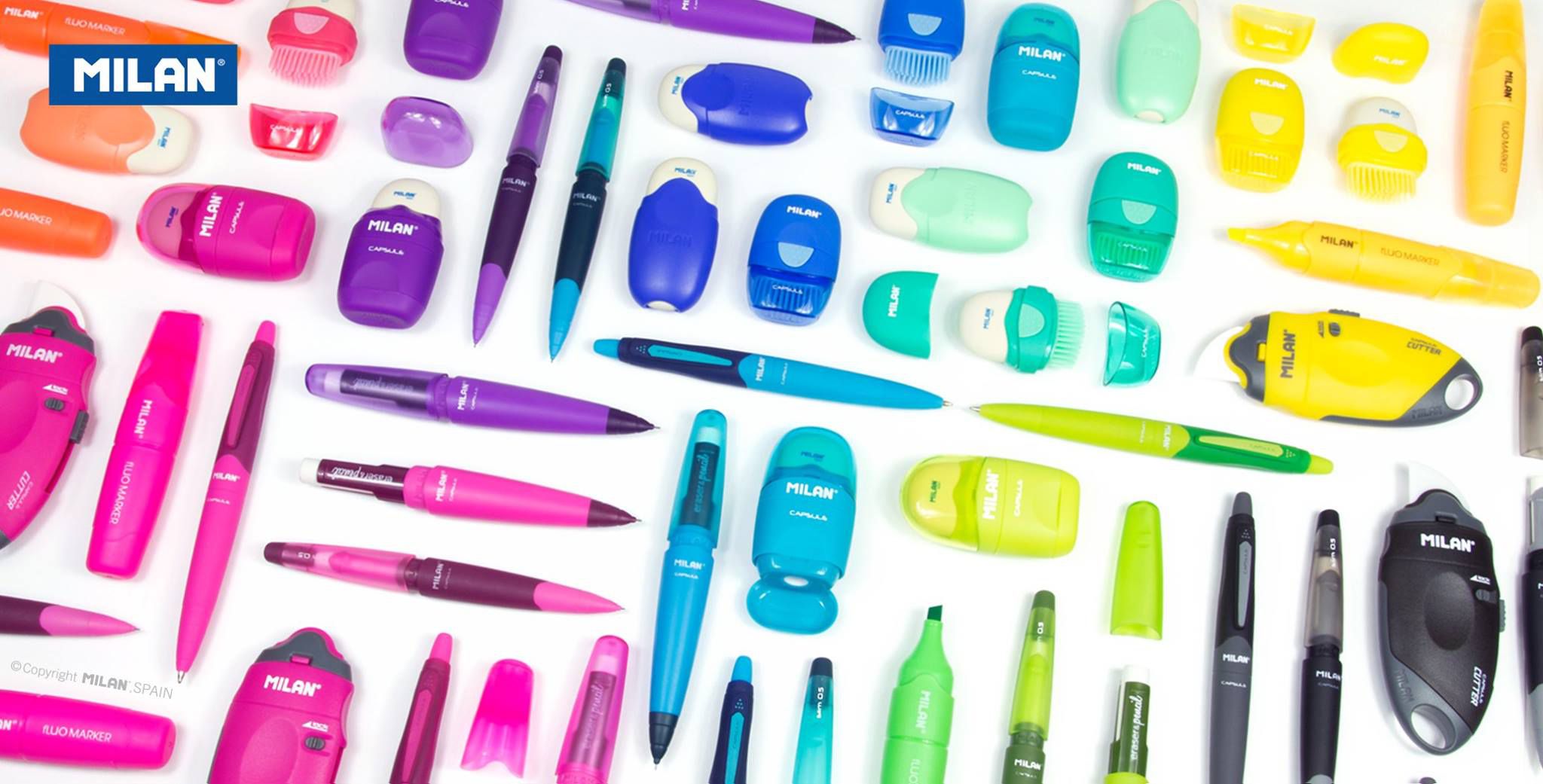 MILAN - 果凍自動鉛筆_0.7(2入)+0.7筆芯2B(1入)-蜜桃紅/湖水藍