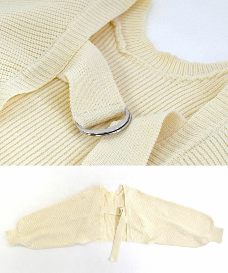 日本 zootie - 2WAY時尚綁帶短版澎澎袖針織外套-奶油杏