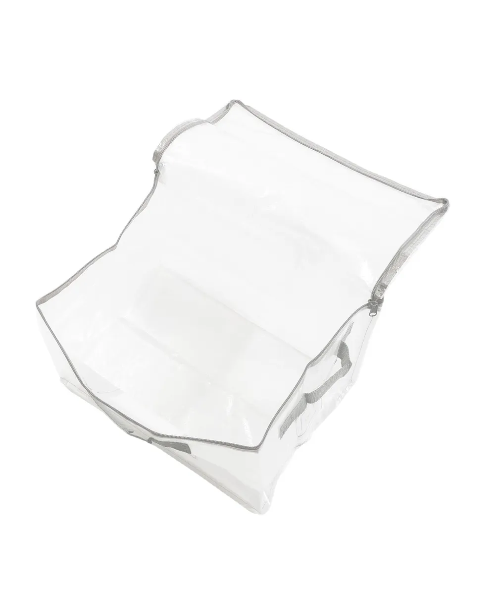 日本代購 - [日本主婦推薦] 半透明多功能衣物收納袋(可肩背/手提) 3入組-淺灰 (L(47x20x36cm))