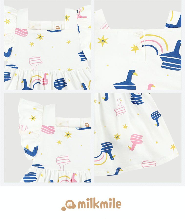 韓國 milk mile - 天鵝湖荷葉袖洋裝