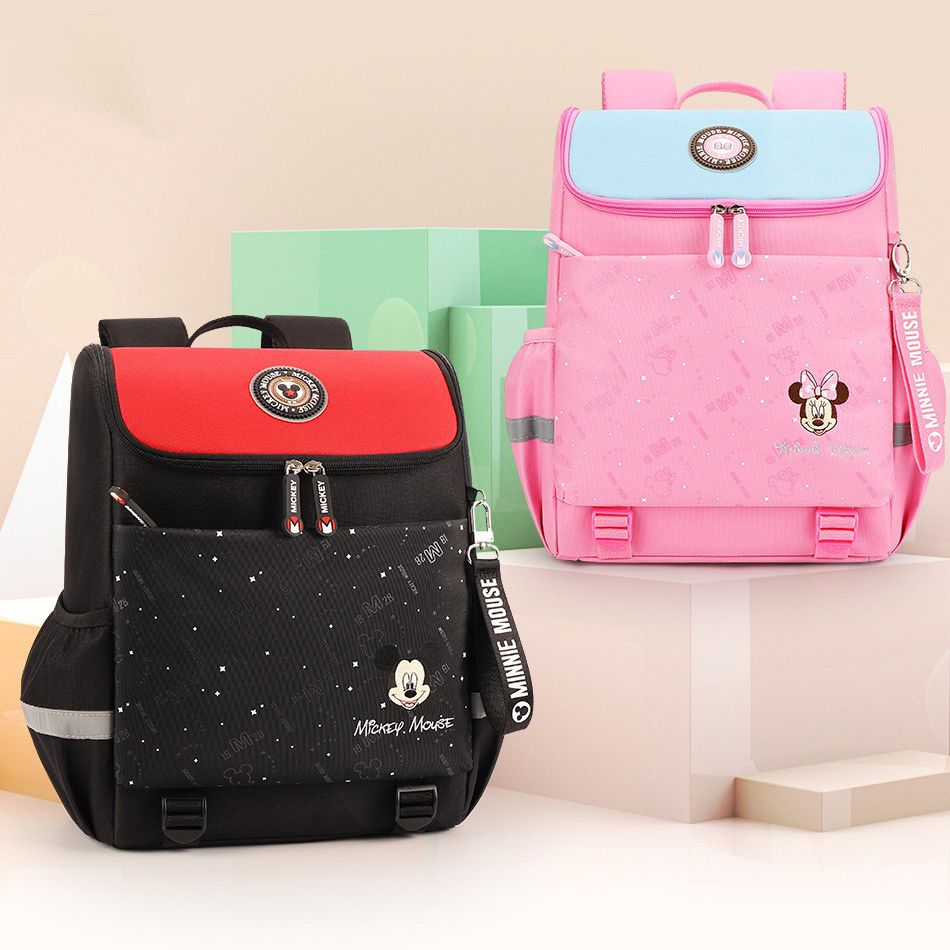 大容量輕量減壓書包-卡通人物米奇-黑色 (建議身高110-135cm)