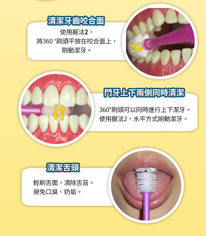 haha kiddo - 360°兒童牙刷-3歲以上-粉紅