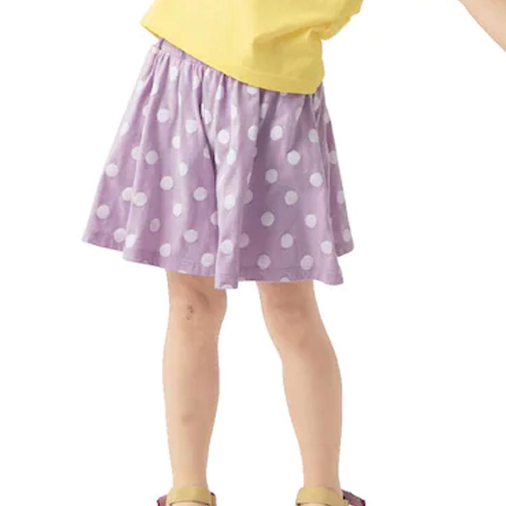日本千趣會 - GITA 純棉輕薄傘狀褲裙-點點-紫