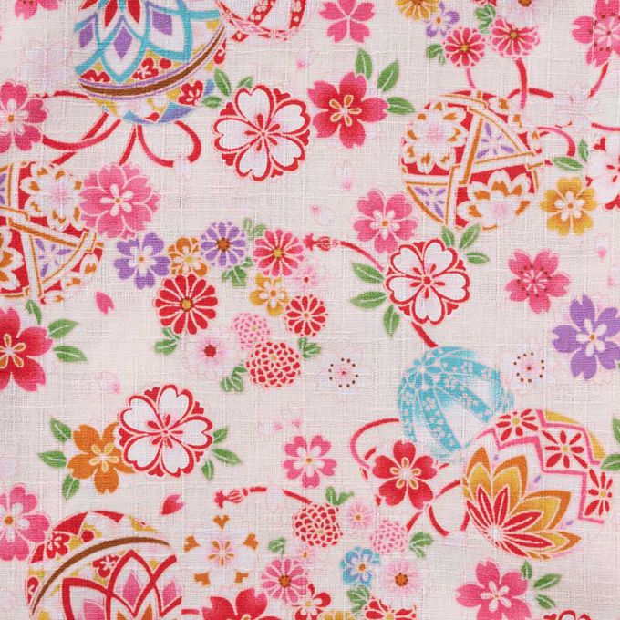 akachan honpo - 兩件式甚平-手鞠-米白色