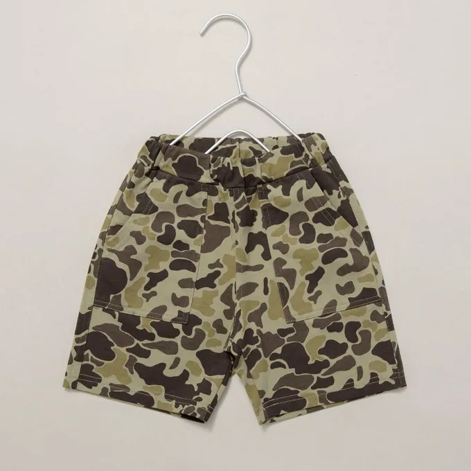 日本 BRANSHES - 100%棉 百搭休閒口袋短褲-迷彩