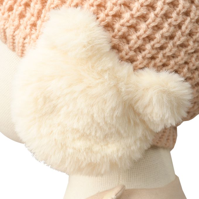 akachan honpo - 針織帽-小熊耳罩-粉紅色