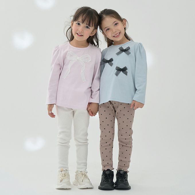 日本 Lycee mine - 彈力荷葉腰圍羅紋合身長褲-象牙白