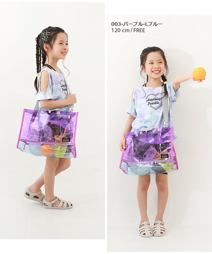 日本 devirock - 大容量PVC防水游泳/玩水包(附背帶)-黑x棕 (35x26x17cm)