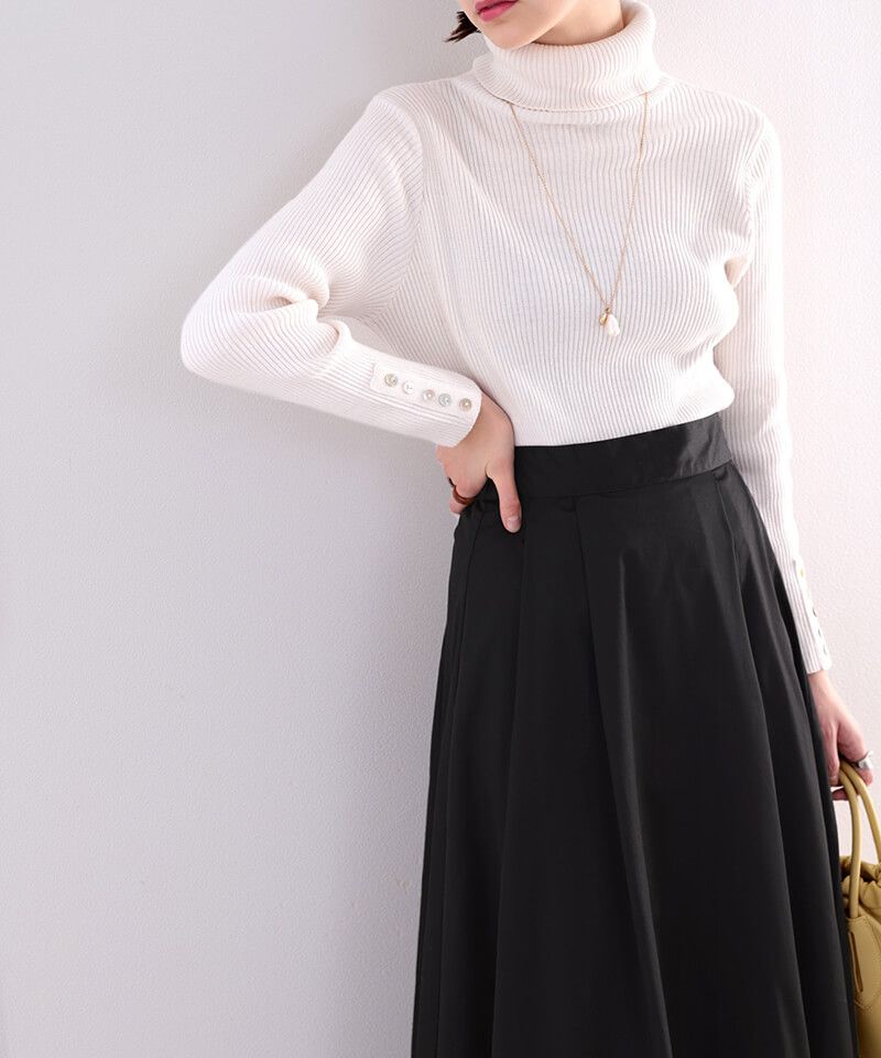 日本 Classical Elf - 修身剪裁垂墜感長裙-深卡其