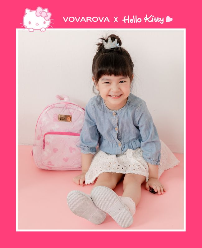 VOVAROVA - HELLO KITTY寶貝後背包-微粉愛戀-臺灣限定-粉 (20.5cmx10.5cmx26cm)