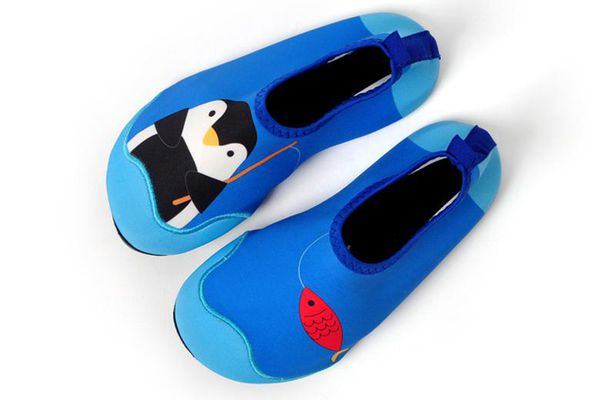 韓國 OZKIZ - 輕量/防滑兒童沙灘鞋/戲水鞋-藍色企鵝
