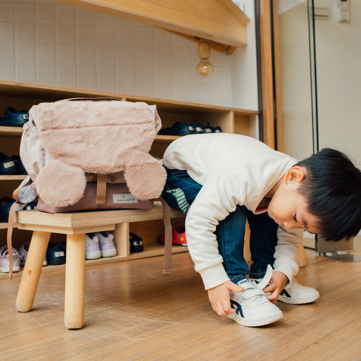美國Miniware - 毛毛動物兩用背包-嘿吼棕熊 (尺寸： 25.4*15.2*40.6 cm (扣短版) 25.4*15.2*33 cm (扣長版))-重量：350g