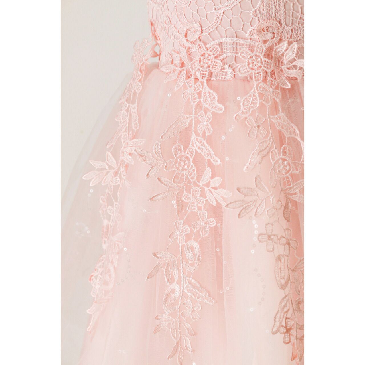 日本 Catherine Cottage - 飄逸蕾絲亮片點綴澎澎洋裝/小禮服-水藍