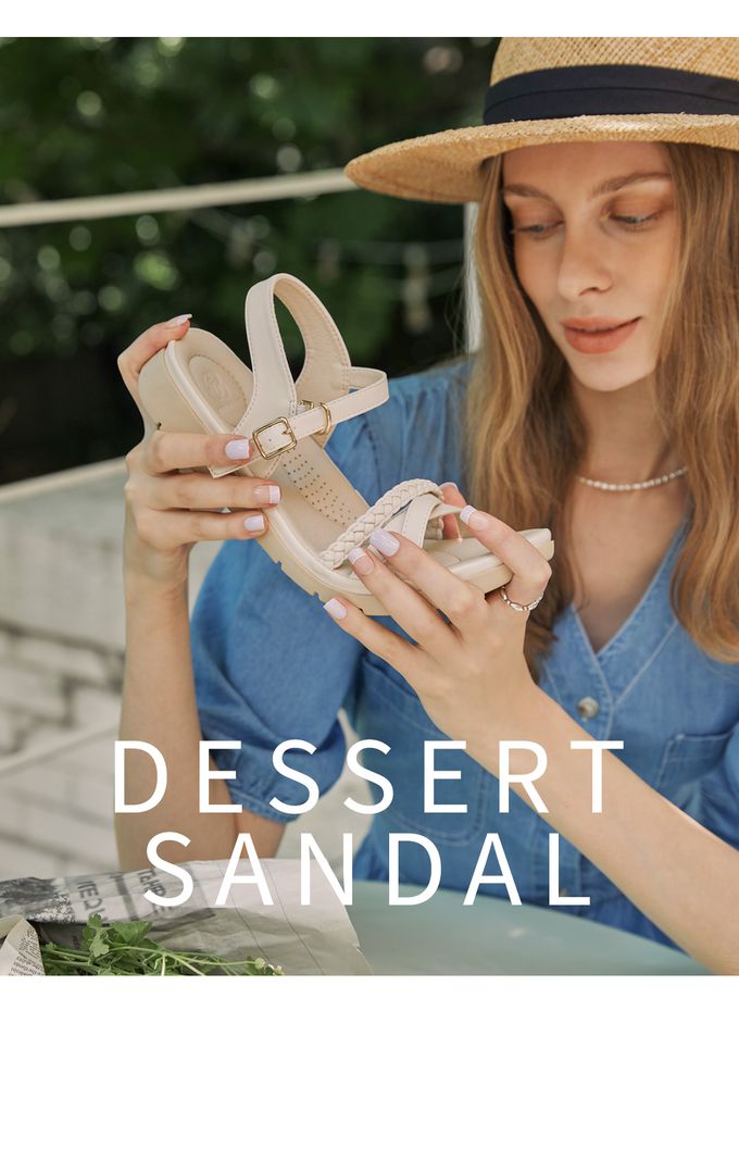 韓國 PINKELEPHANT - 編織交叉細帶軟底涼鞋(2.5cm)-象牙白