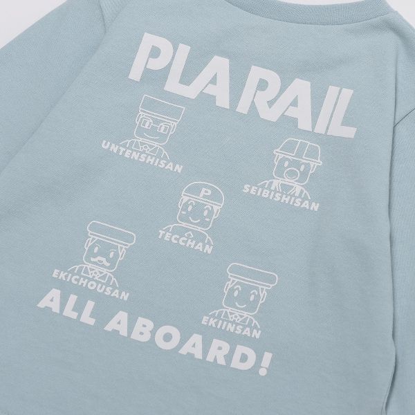 日本 petit main - TOMICA聯名薄長袖上衣-JR電車-水藍