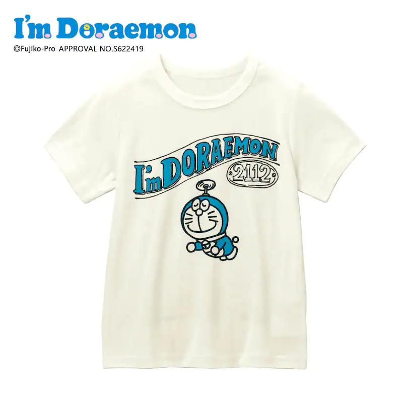 日本千趣會 - 哆拉A夢天竺棉短T-日光浴-水藍