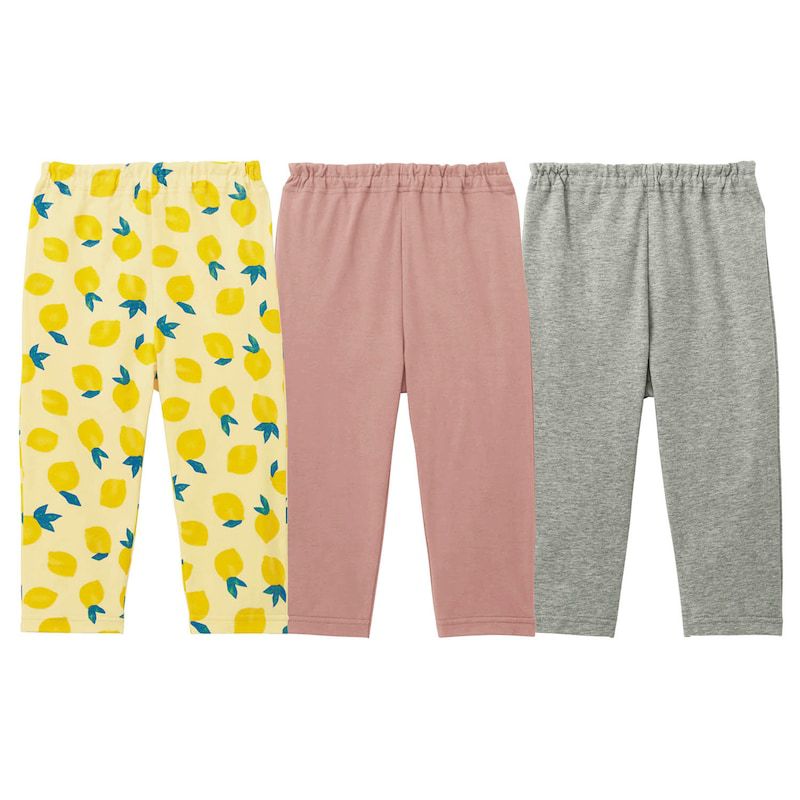 日本千趣會 - GITA 超值百搭七分褲3件組-格子x海軍藍x黑