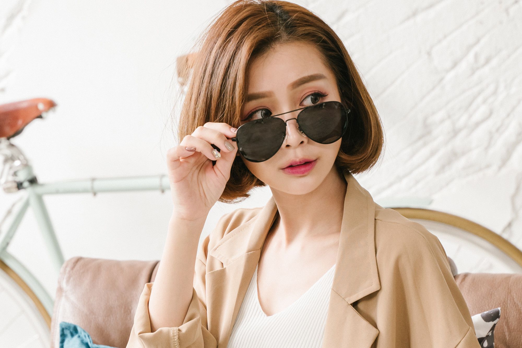 ALEGANT - 飛官造型消光黑飛行員寶麗來偏光墨鏡│UV400太陽眼鏡