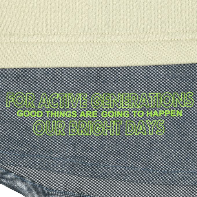 akachan honpo - 休閒上衣-下擺拼接-淺卡其色