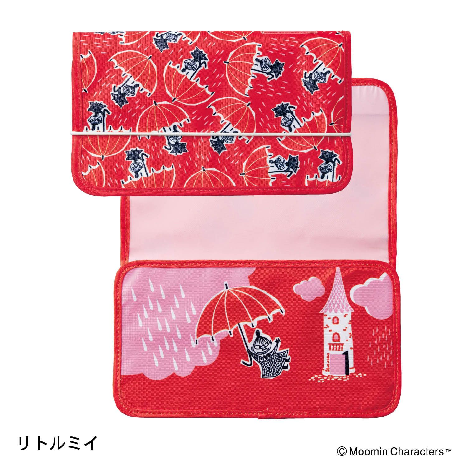 日本千趣會 - moomin多夾層風琴式文件夾(小型文件)-紅 (約25.5x15x2.5cm)