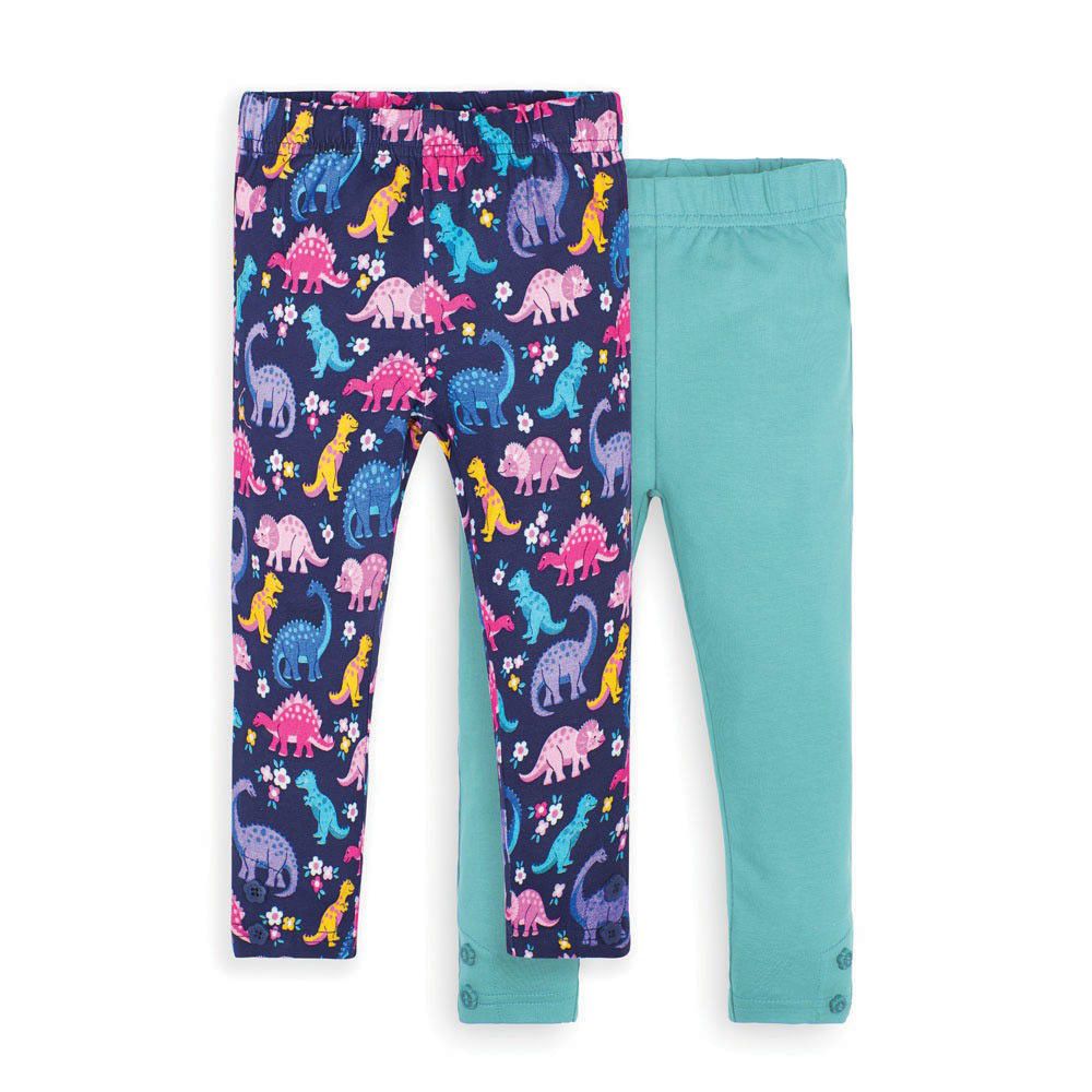 英國 JoJo Maman BeBe - 保暖內搭褲兩入組-甜美恐龍