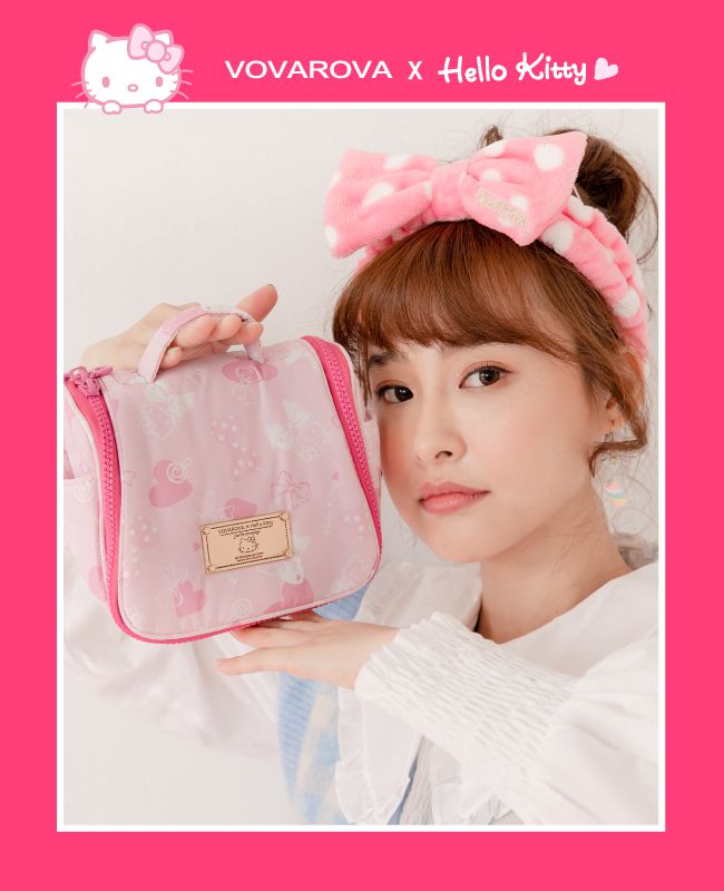 VOVAROVA - HELLO KITTY旅行盥洗包-微粉愛戀-臺灣限定-粉 (17cmx10cmx14cm)