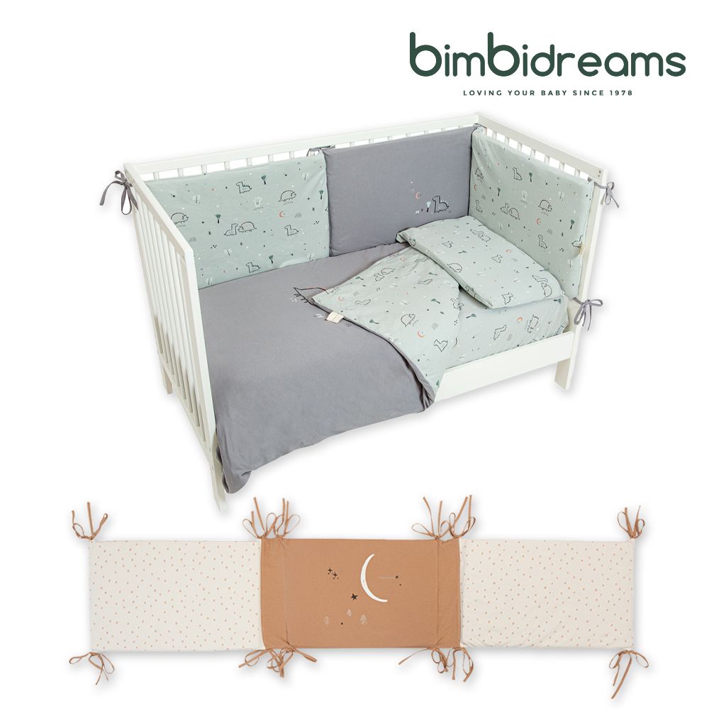 【bimbidreams】竹纖有機棉床圍 195x40x3cm(嬰兒床圍 寶寶防撞 安全防護 床邊護欄)-夢幻兔兔
