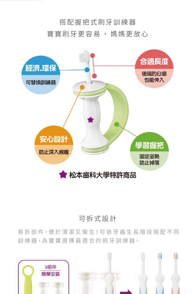 日本 Combi - teteo 第三階段刷牙訓練器 (12個月起(9顆牙以上適用))