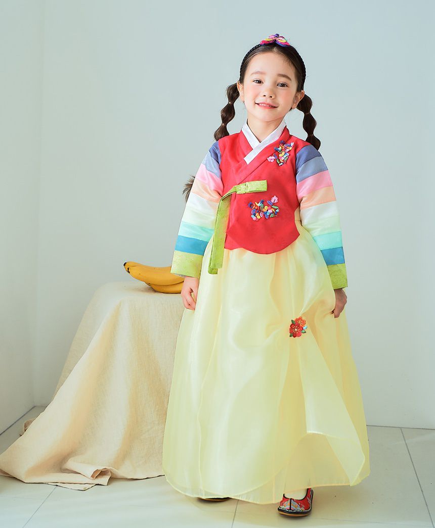 韓國 yedam - 韓服髮飾-刺繡蝴蝶髮箍-桃粉