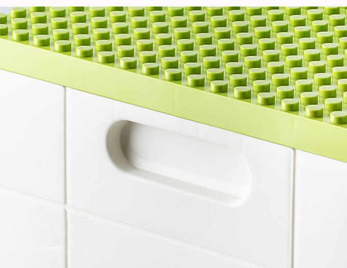 日本霜山 - 樂高可疊式積木玩具摺疊收納箱-黃蓋-25L-送台製OK牌積木(1kg)