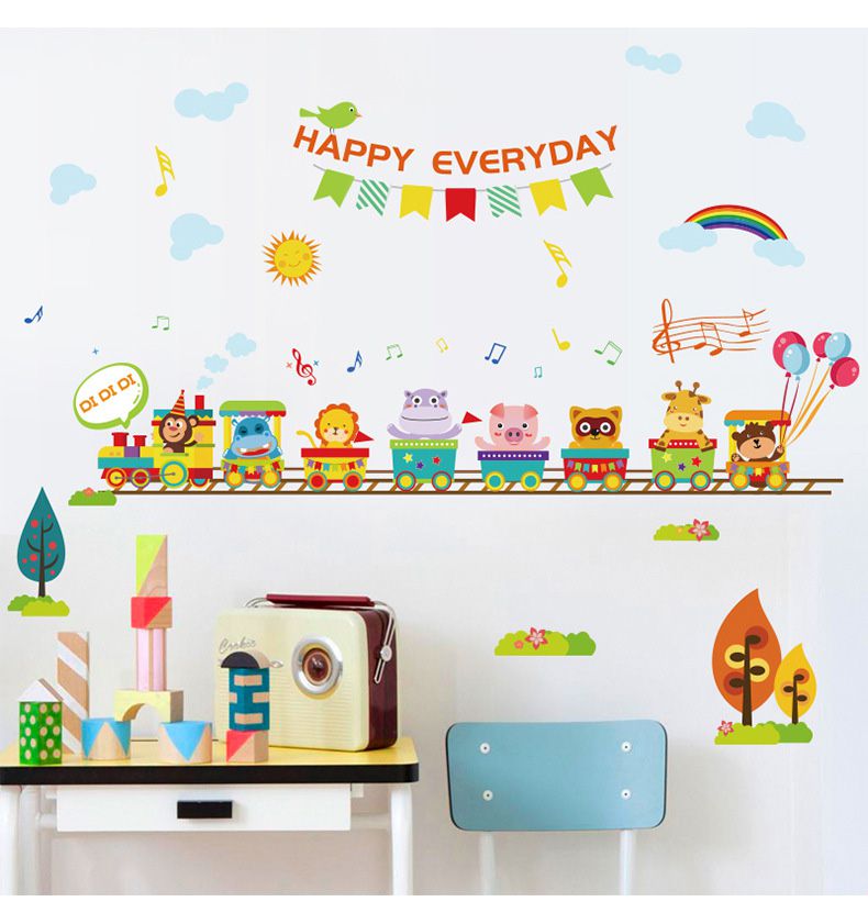 JB Design - 時尚壁貼-動物小火車 (60cm*90cm)