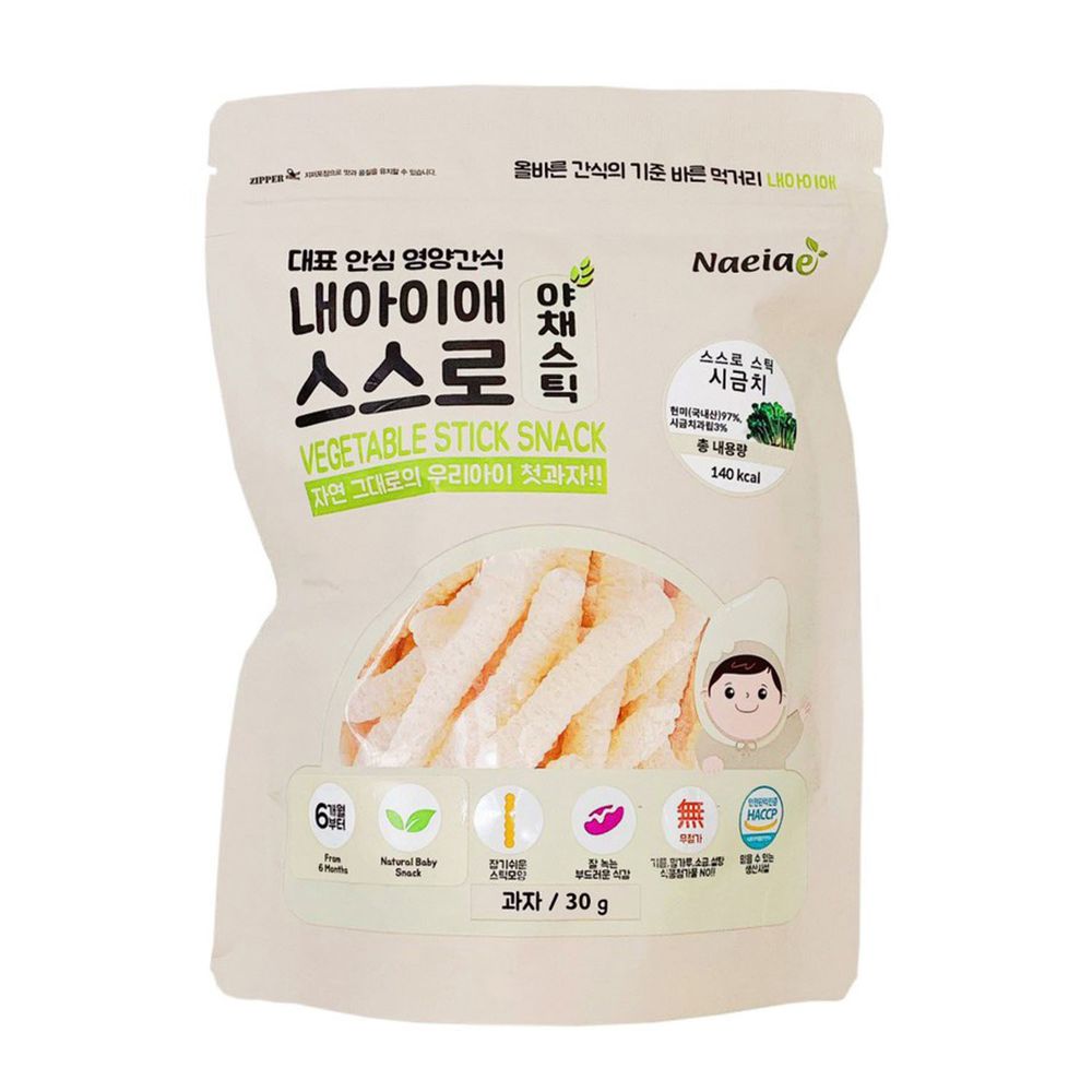 Naeiae - 韓國米棒-菠菜-建議6個月以上適吃-30g