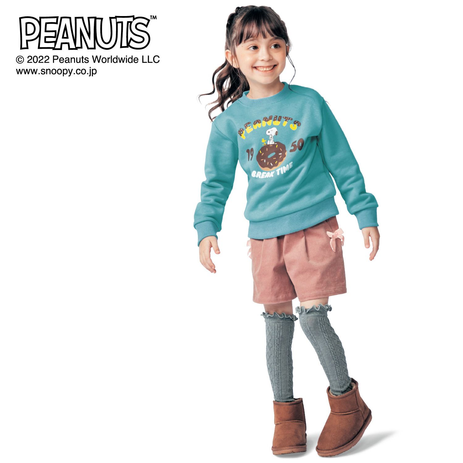 日本千趣會 - 蝴蝶結燈芯絨短褲-奶油杏