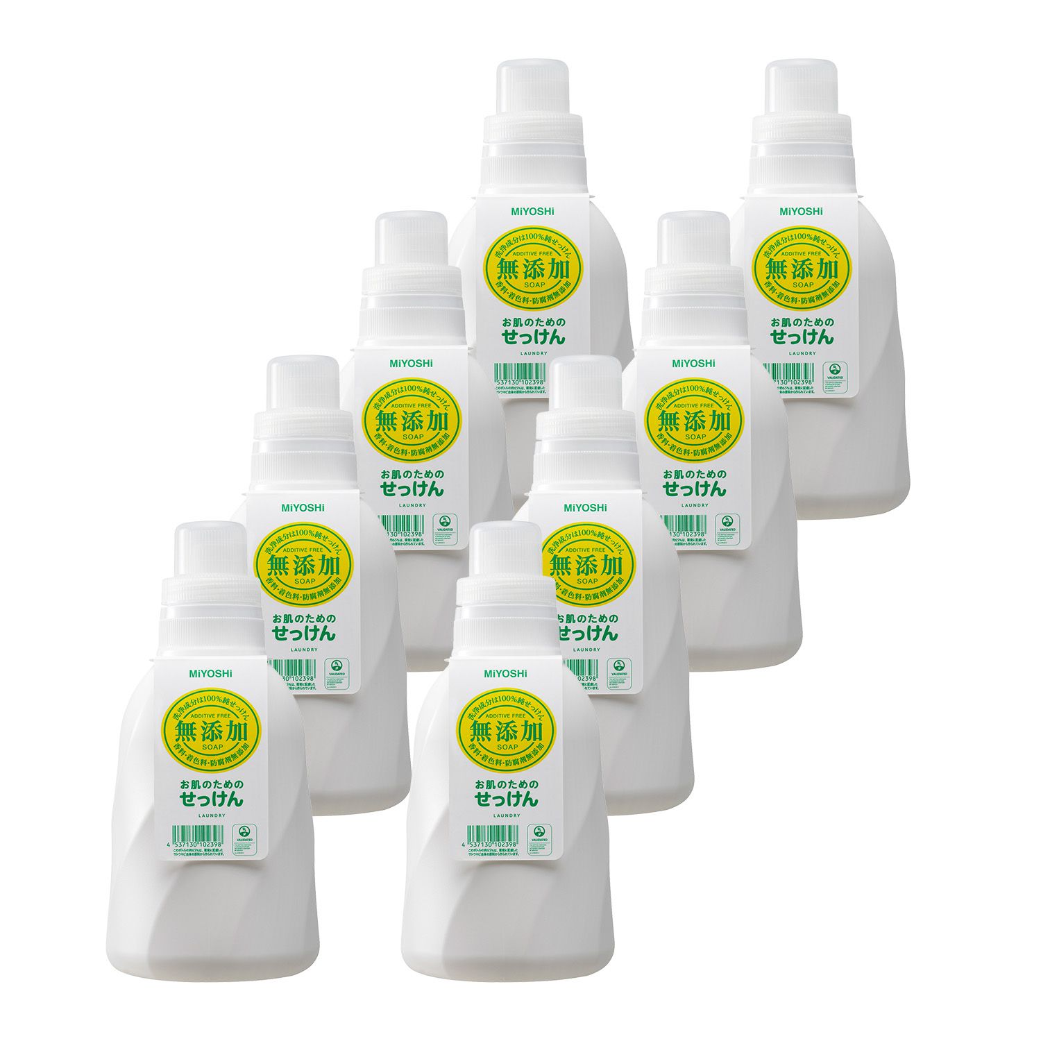 日本 MIYOSHI 無添加 - 洗衣精-【箱購】瓶裝(贈廚房全效洗淨肥皂)-1.1L*9