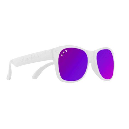美國 Roshambo - Roshambo繽紛視界 時尚墨鏡-兒童款-純淨白-偏光鏡片紫 (5-12Y)