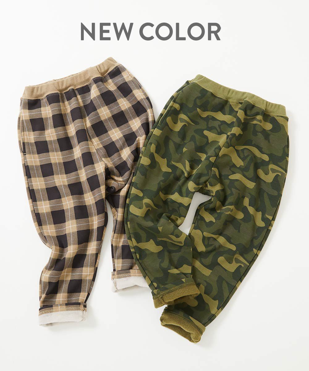 日本 devirock - RICH WARM 刷毛保暖哈倫寬鬆長褲-豹紋-杏