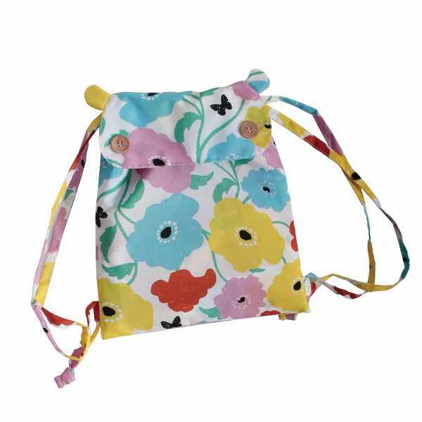 日本 kukka hippo - 兒童防雨斗篷(附收納袋)-繽紛花園 (適穿身高:90cm)