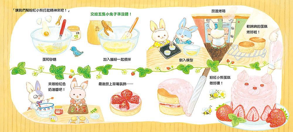 歡迎光臨小兔子咖啡館 (附粉紅小熊草莓蛋糕食譜/小兔子著色卡)