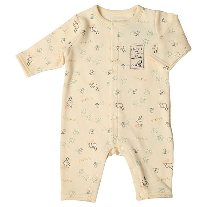 akachan honpo - 長袖兔裝-史努比與雪人-奶油色