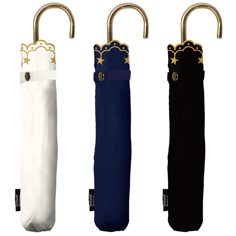 日本中谷 - 抗UV 100%遮光完美防曬折疊傘-奶油白 (傘骨50cm)